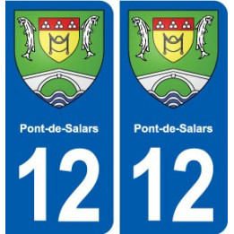 12 Pont-de-Salars blason ville autocollant plaque sticker