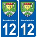 12 Pont-de-Salars blason ville autocollant plaque sticker