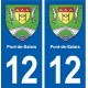 12 Pont-de-Salars blason ville autocollant plaque sticker