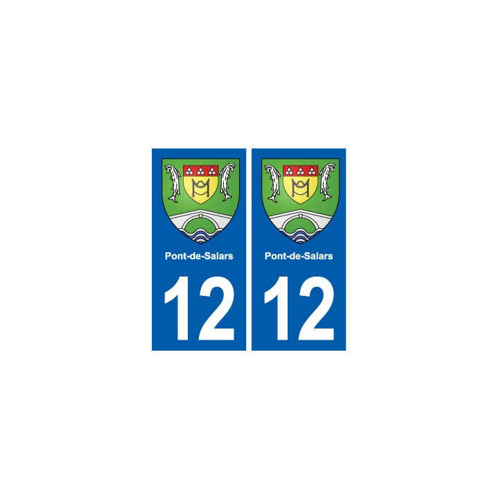 12 Pont-de-Salars blason ville autocollant plaque sticker