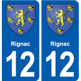 12 Rignac blason ville autocollant plaque sticker