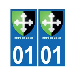 01 Bourg-en-Bresse ville autocollant plaque