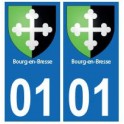 01 de Bourg-en-Bresse ciudad de la etiqueta engomada de la placa