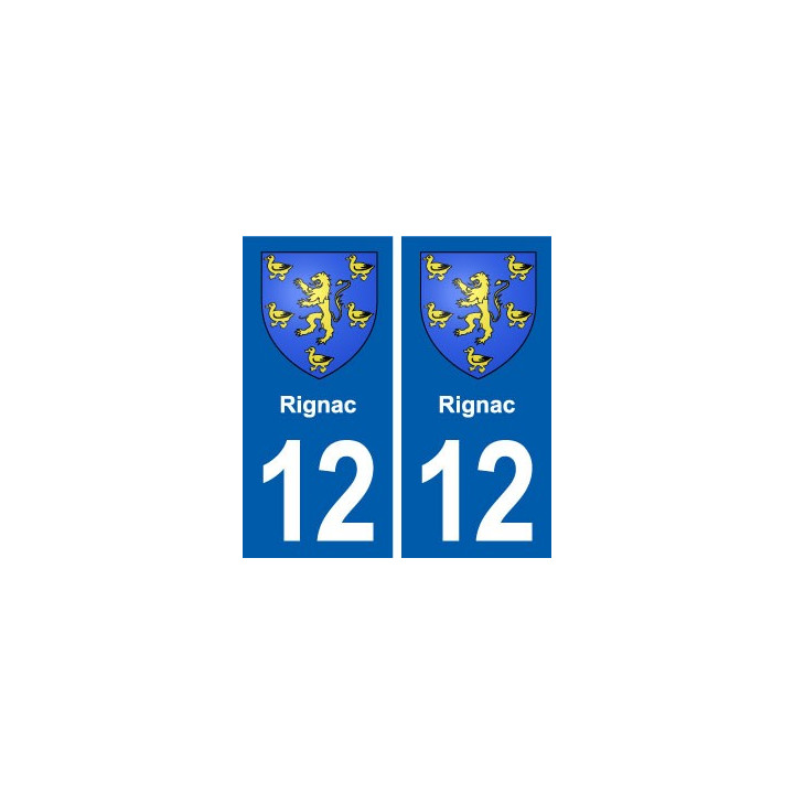 12 Rignac blason ville autocollant plaque sticker