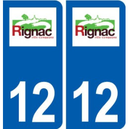 12 Rignac logo ville autocollant plaque sticker