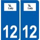12 Valady logo ville autocollant plaque sticker