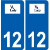 12 Valady logo ville autocollant plaque sticker