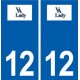 12 Valady logo ville autocollant plaque sticker