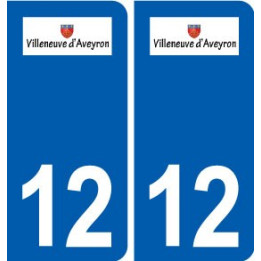 12 Villeneuve  logo ville autocollant plaque sticker