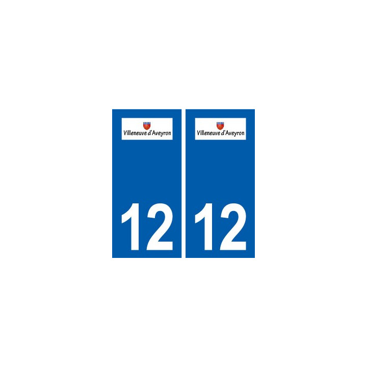 12 Villeneuve  logo ville autocollant plaque sticker