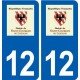 12 Saint-Georges-de-Luzençon logo ville autocollant plaque sticker