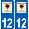 12 Saint-Georges-de-Luzençon logo ville autocollant plaque sticker