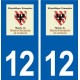 12 Saint-Georges-de-Luzençon logo ville autocollant plaque sticker