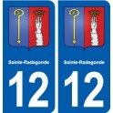 12 Sainte-Radegonde blason ville autocollant plaque sticker