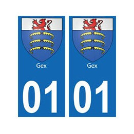 01 Gex ville autocollant plaque