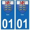 01 Gex ville autocollant plaque