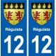 12 Réguista blason ville autocollant plaque sticker