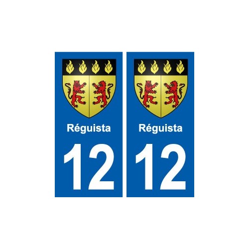 12 Réguista blason ville autocollant plaque sticker