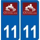 11 Ouveillan logo ville autocollant plaque stickers