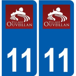 11 Ouveillan logo ville autocollant plaque stickers
