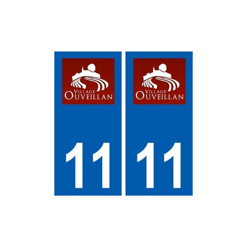 11 Ouveillan logo ville autocollant plaque stickers