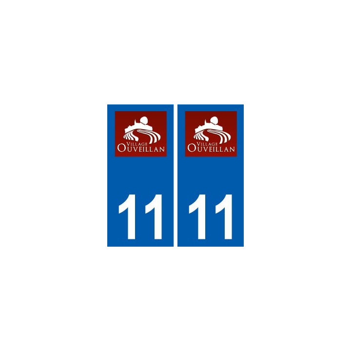 11 Ouveillan logo ville autocollant plaque stickers