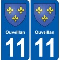 11 Ouveillan blason ville autocollant plaque stickers