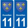 11 Ouveillan blason ville autocollant plaque stickers