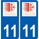 11 Palaja logo ville autocollant plaque stickers
