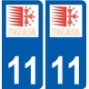 11 Palaja logo ville autocollant plaque stickers