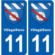 11 Villegailhenc blason ville autocollant plaque stickers