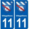 11 Villegailhenc blason ville autocollant plaque stickers