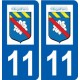 11 Villegailhenc logo ville autocollant plaque stickers