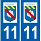 11 Villegailhenc logo ville autocollant plaque stickers