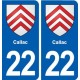 22 Callac blason ville autocollant plaque sticker