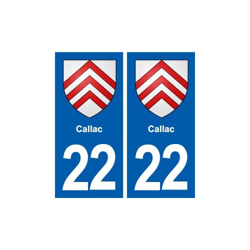 22 Callac blason ville autocollant plaque sticker