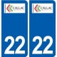 22 Callac logo ville autocollant plaque sticker