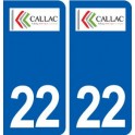 22 Callac logo ville autocollant plaque sticker
