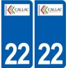 22 Callac logo ville autocollant plaque sticker