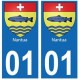 01 Nantua ville autocollant plaque