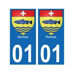 01 Nantua ville autocollant plaque