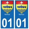 01 Nantua ville autocollant plaque