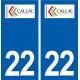 22 Callac logo ville autocollant plaque sticker