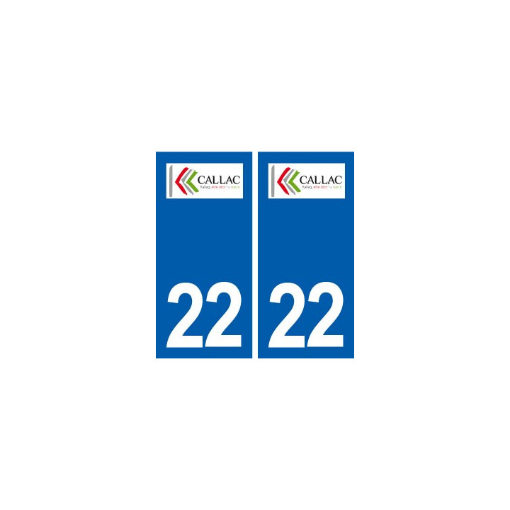 22 Callac logo ville autocollant plaque sticker