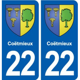 22 Coëtmieux blason ville autocollant plaque sticker