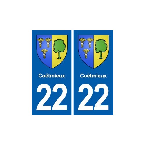 22 Coëtmieux blason ville autocollant plaque sticker