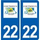 22 Coëtmieux logo ville autocollant plaque sticker