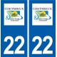 22 Coëtmieux logo ville autocollant plaque sticker