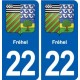 22 Fréhel blason ville autocollant plaque sticker