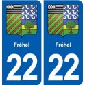 22 Frehel escudo de armas de la ciudad de etiqueta, placa de la etiqueta engomada